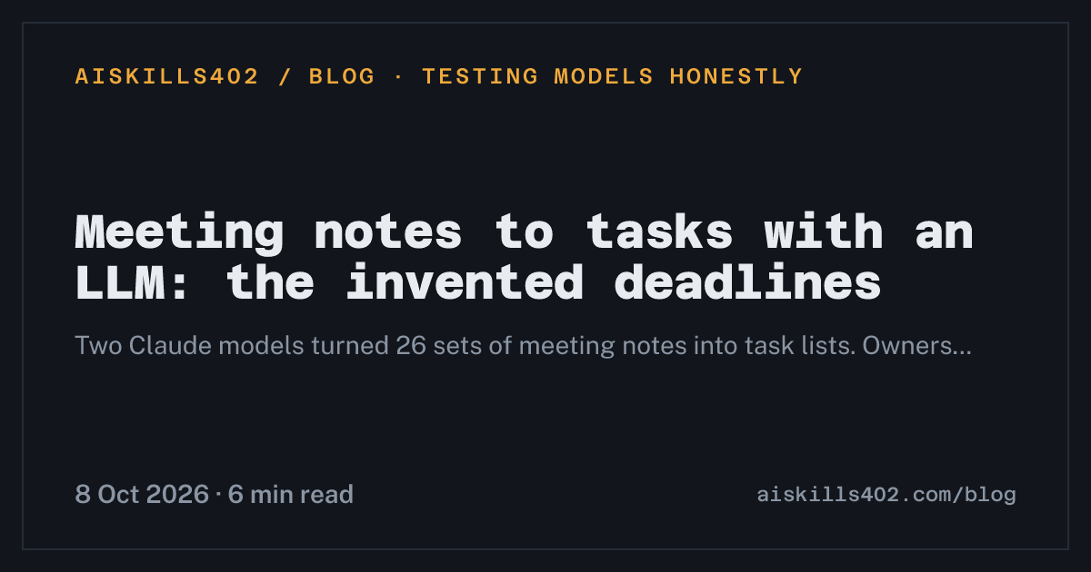 Meeting notes to tasks with an LLM: the invented deadlines
